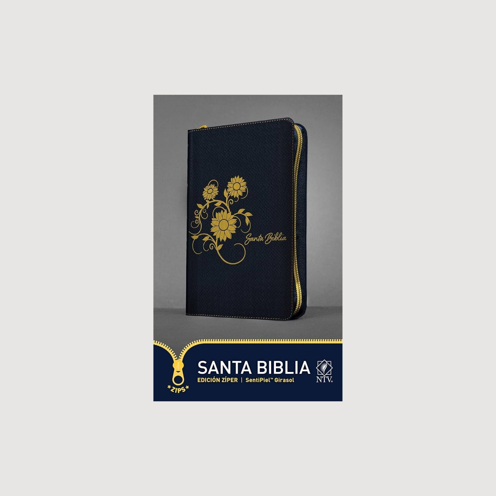 Santa Biblia NTV SentiPiel Edición Ziper, Girasol