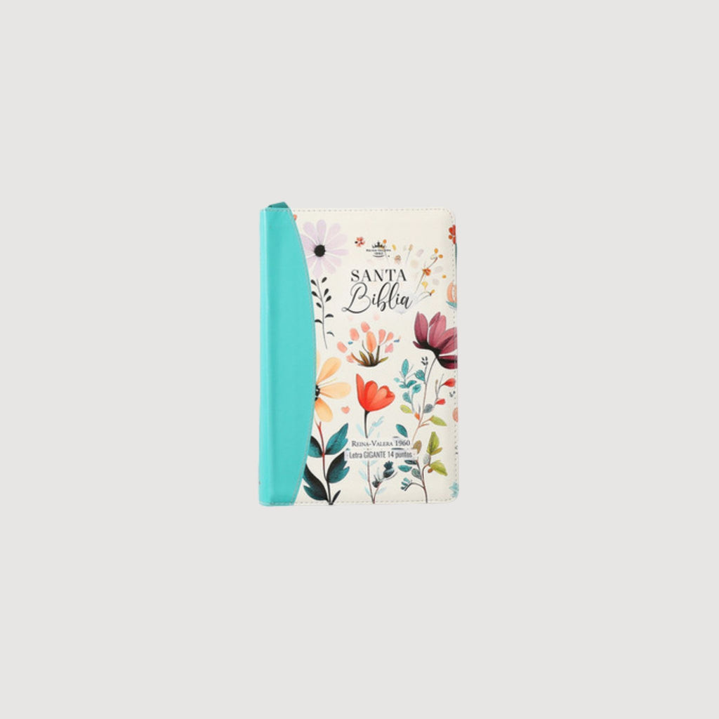 Biblia 068 Letra Gigante Imitacion Piel Jardin Coral