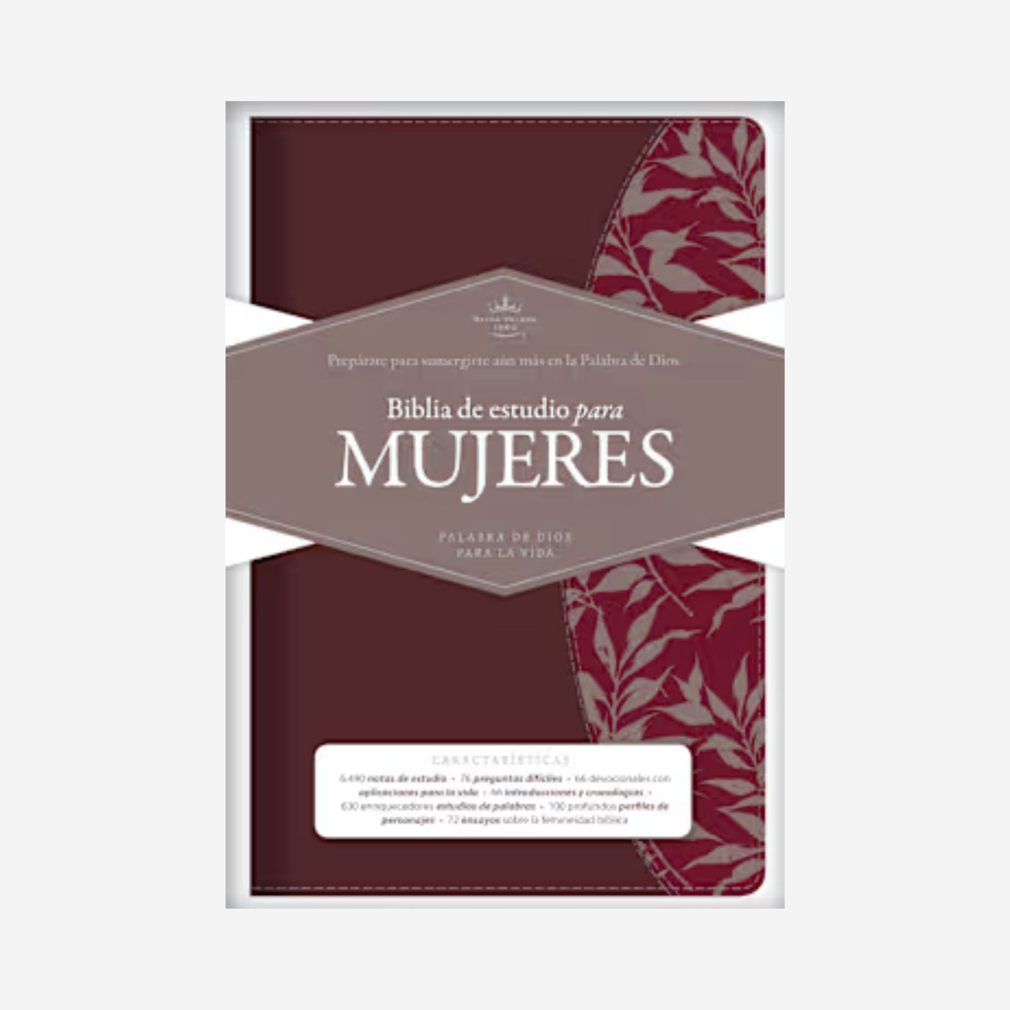 Biblia de estudio para mujeres, RVR60, vino tinto fuccia, simil piel